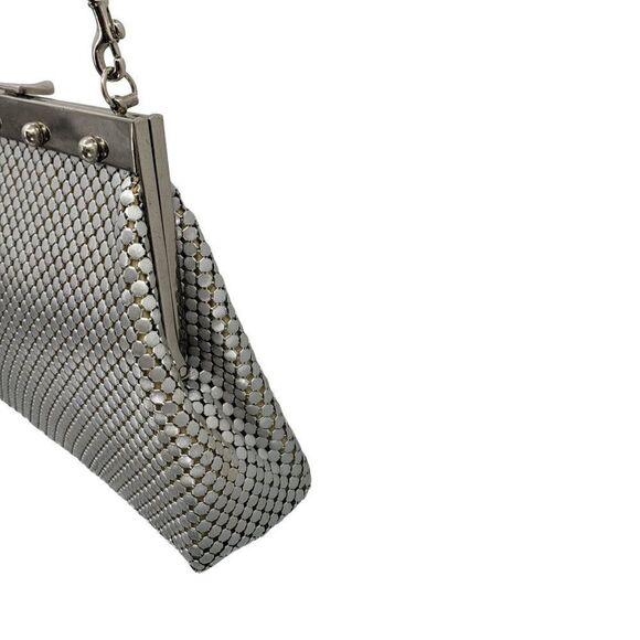 Vintage Whiting & Davis Crossbody Bag Metal Mesh Frame Clasp Silver Metallic - Picture 9 of 13